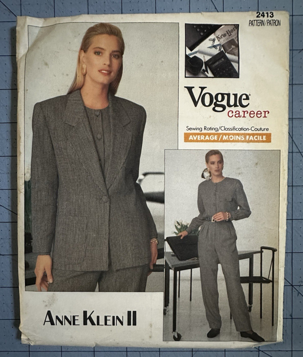 UNCUT VINTAGE VOGUE CAREER ANNE KLEIN II PATTERN 2413 SIZE 12 14 16